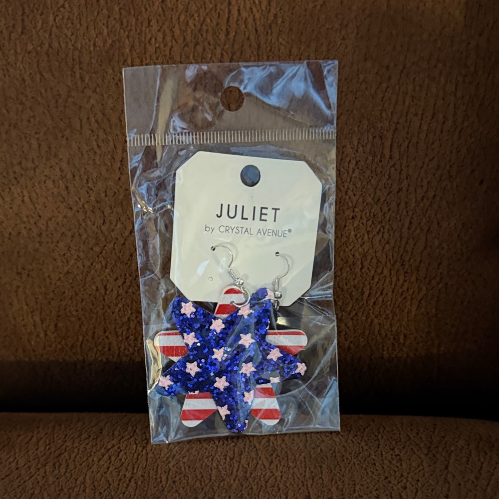 Red white and blue earrings